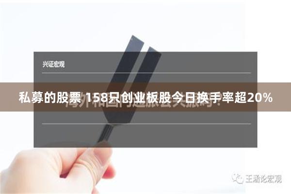 私募的股票 158只创业板股今日换手率超20%